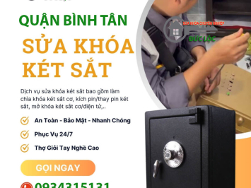 Bảng Báo Giá Sửa Khóa Két Sắt Quận Bình Tân