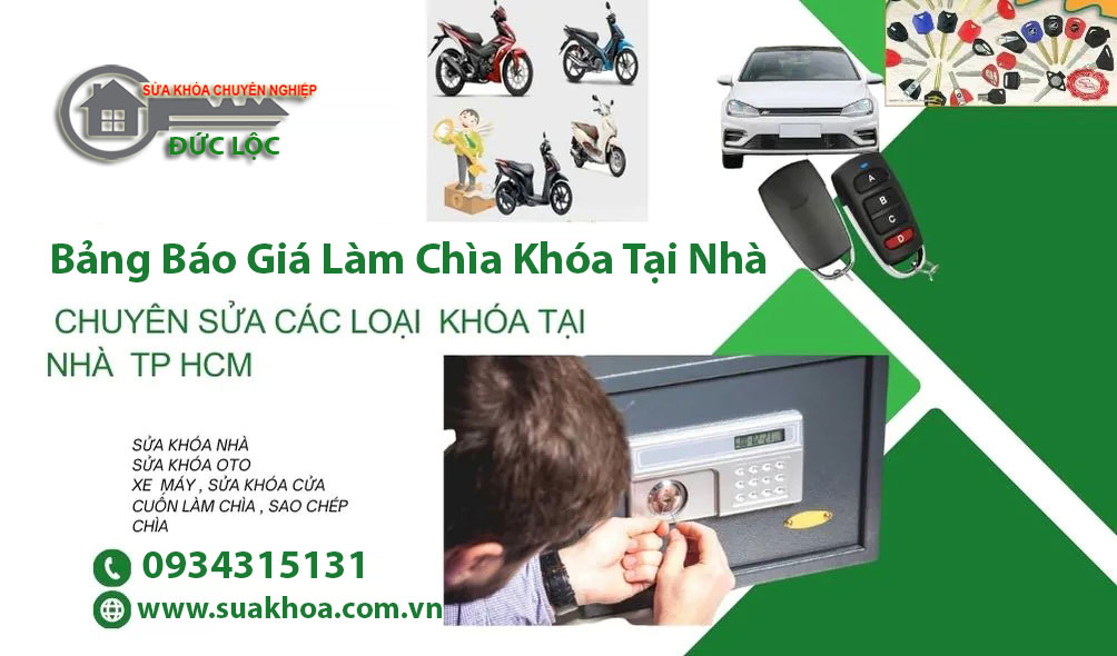 Bảng Báo Giá Làm Chìa Khóa Tại Nhà: Dịch Vụ Chuyên Nghiệp, Nhanh Chóng Và Uy Tín